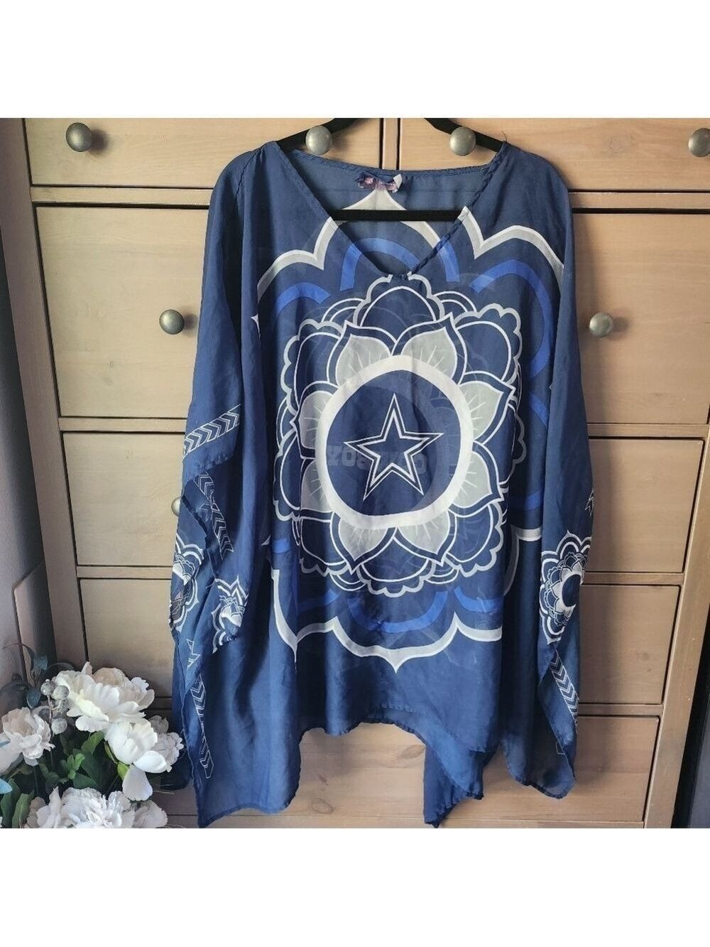 Dallas Cowboys Nfl Womens Caftan Top